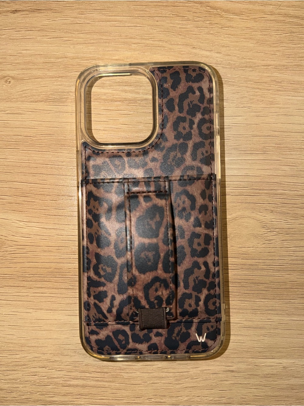 Leopard Print Card Wallet Phone Case in Brown